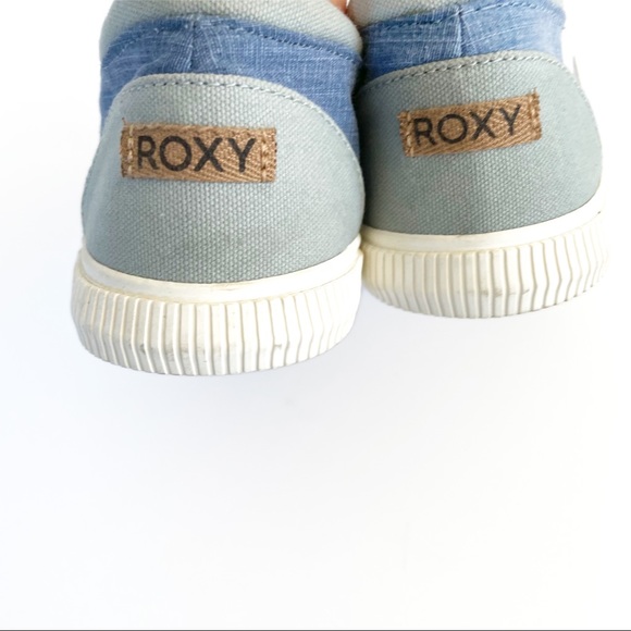 Roxy Women's Boat Shoes Slip On Blue Chambray Brayden Flats Surfer Beach Size 10 - Picture 12 of 16
